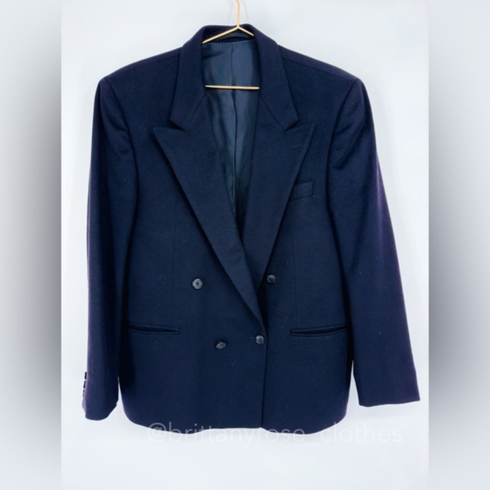 LORO PIANA 100% CASHMERE Vintage Double-Breasted Suit Jacket Sport Coat Blazer